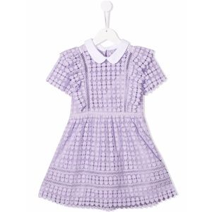 Self Portrait Heart Lace Minidress In Purple. Size 6-7 (UK 6-7)